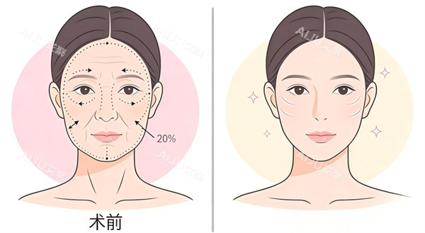 面部抗衰除皱手术前后不到