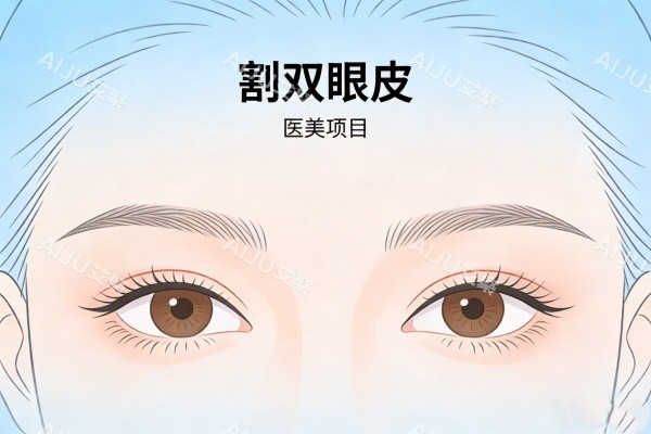 割双眼皮项目卡通图