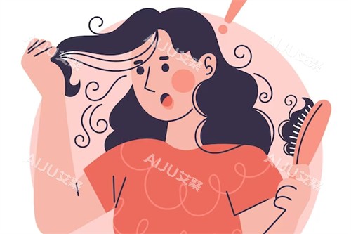 被脱发问题困扰的女人图片